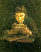 Sir Joshua Reynolds boy reading oil painting reproduction